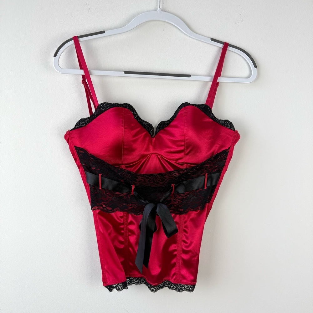 Native Intimated Red Satin Lace Bra Top